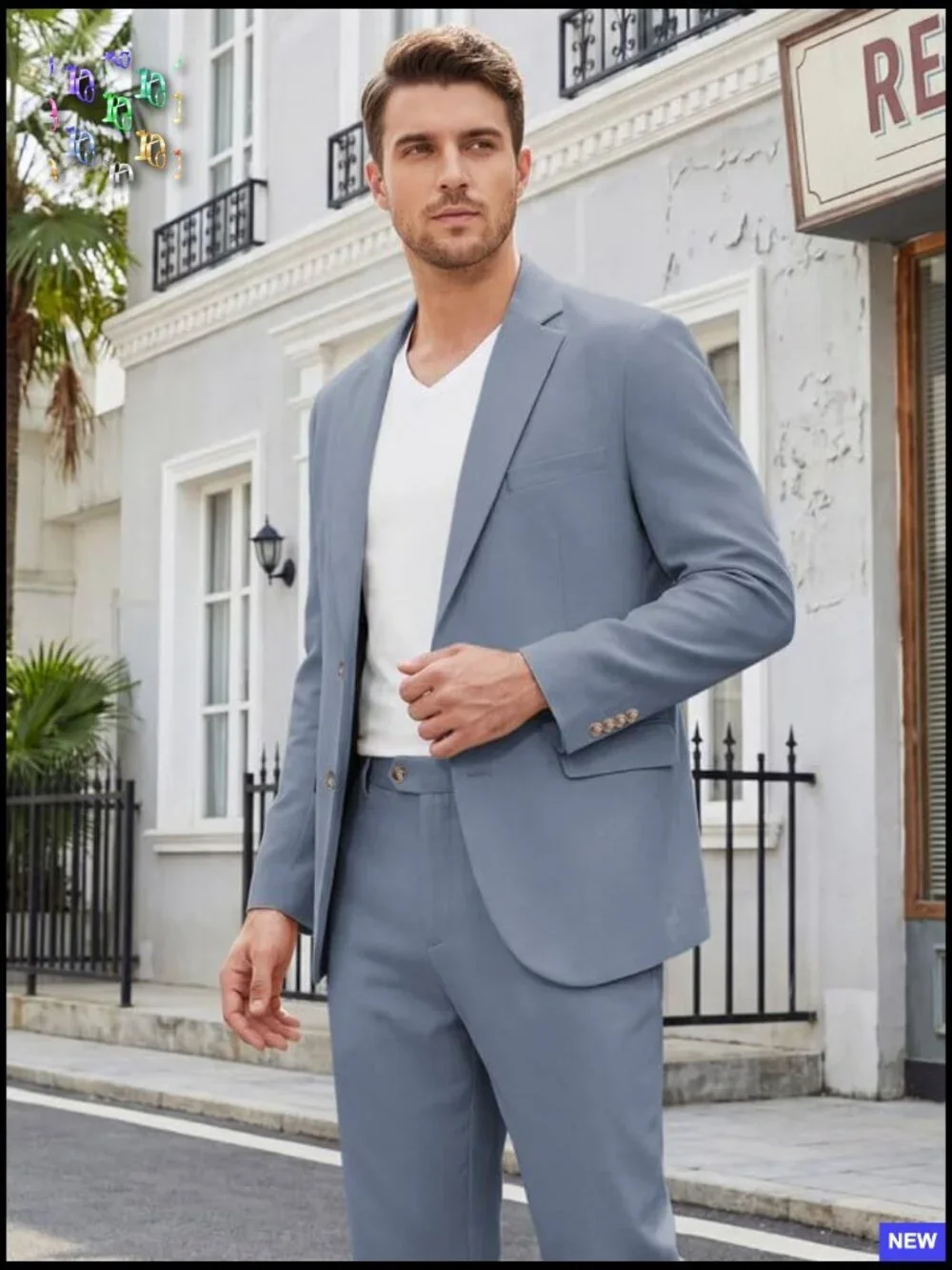 Lightweight Linen Suit Blazer Pants Set Classic Elegant Business Casual Wedding